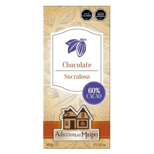 Chocolate Sin Azúcar 60% Cacao - Adicción del Maipo - Bar de Chocolates - Cajon del Maipo
